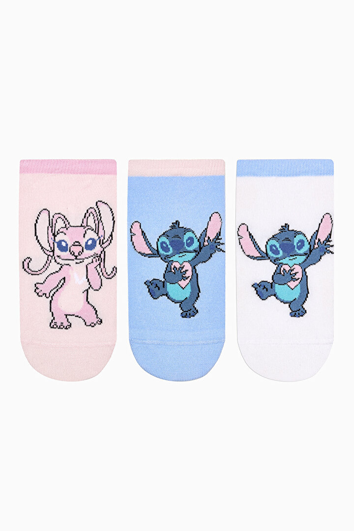 Stitch Blue Pink 3in1 Liner Socks - 1