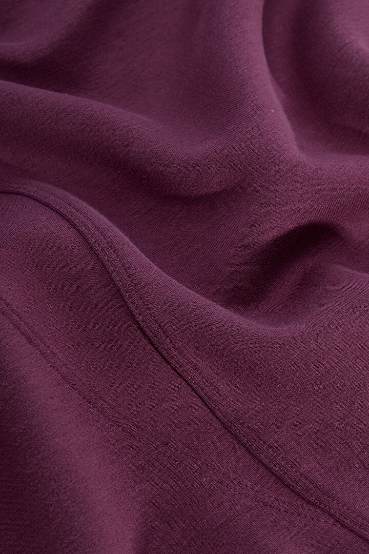 Burgundy Silky Feel Stitch Detail T Shirt - 2