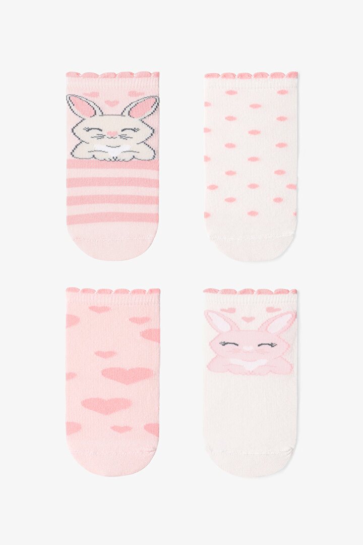 Çok Renkli Kız Çocuk Sweetie Bunny 4lü Soket Çorap - 1