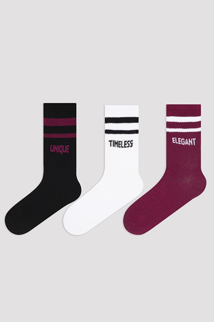 Multi Colour Stripe Good Vibes 3in1 Socket Socks - 1