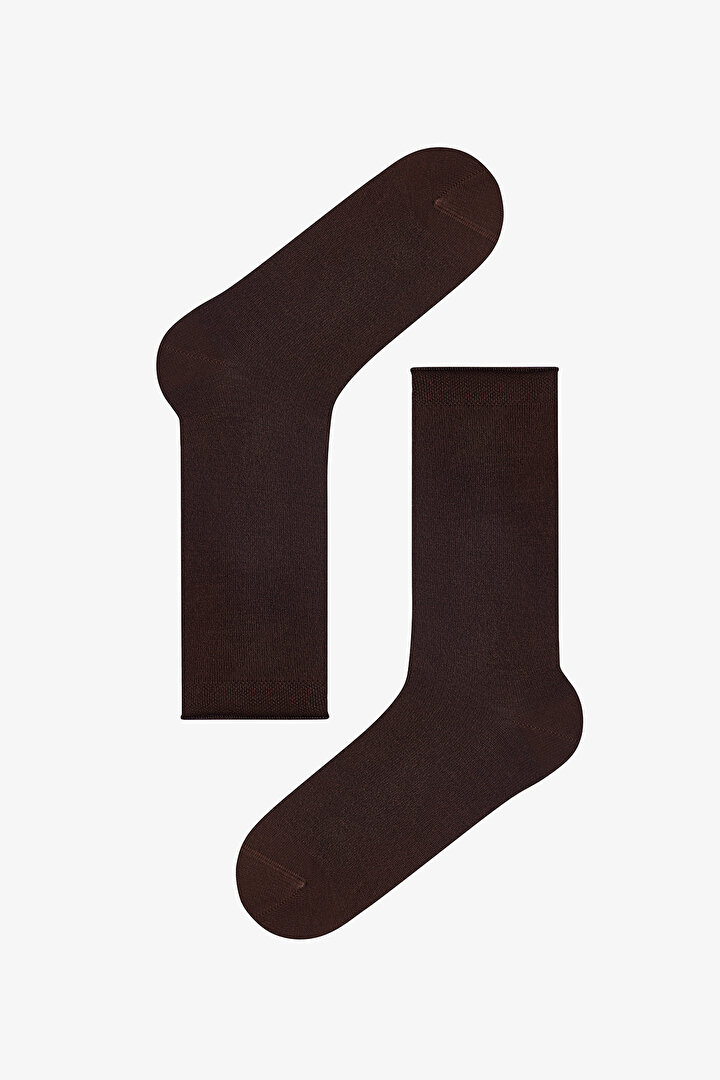 Kahverengi High Comfort Soket Çorap - 1