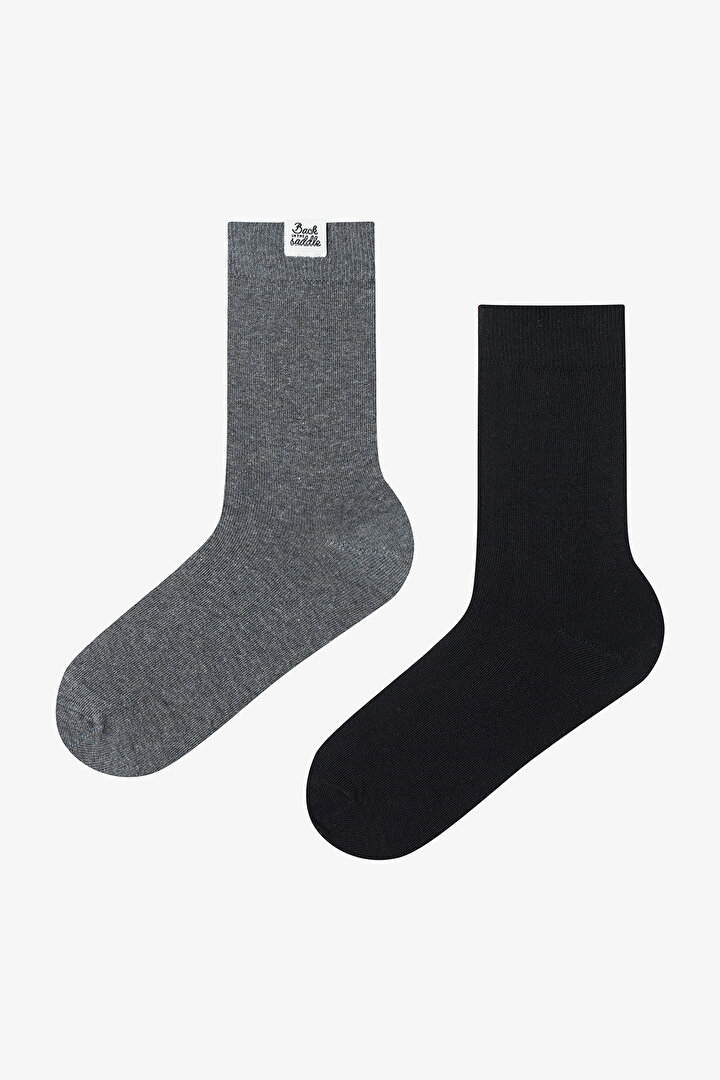 Çok Renkli Erkek Saddle  2li Soket Çorap - 1