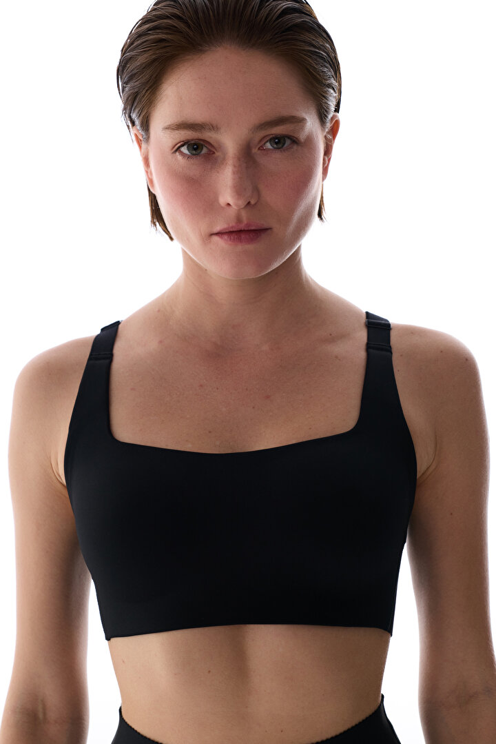 Siyah Cross Back Spor Sütyeni - 1