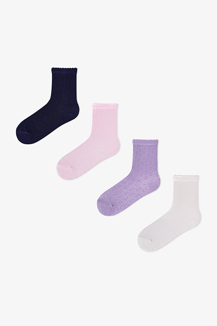 Girls Essential Colors 4in1 Socket Socks - 1