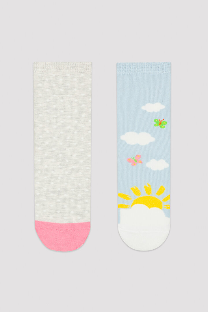 Kız Çocuk Cloudy 2Li Soket Çorap - 1