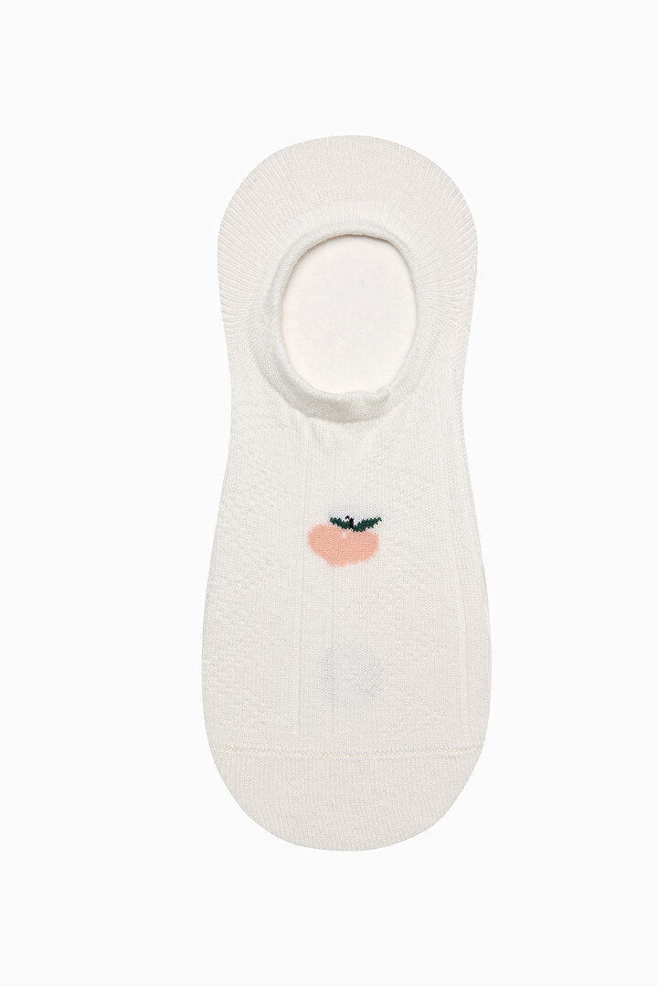 Peach Jacquard 3in1 Sneaker Socks - 2