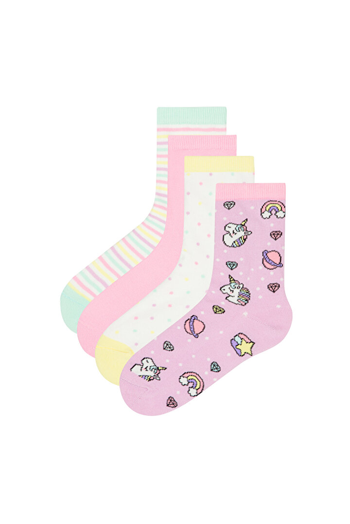 Kız Çocuk Mini Unicorn 4Lü Soket Çorap - 2