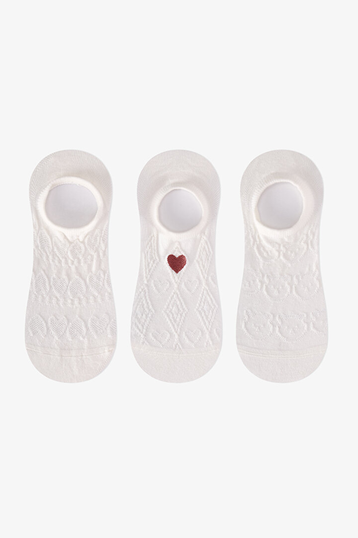 Love Jacqoard 3lü Sneaker Çorabı - 1