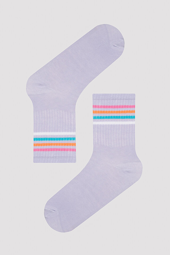 Rainbow Striped 2in1 Socket Socks - 2