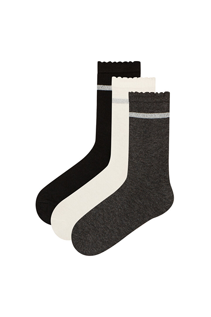 Dark Simply 3lü Soket Çorap - 1