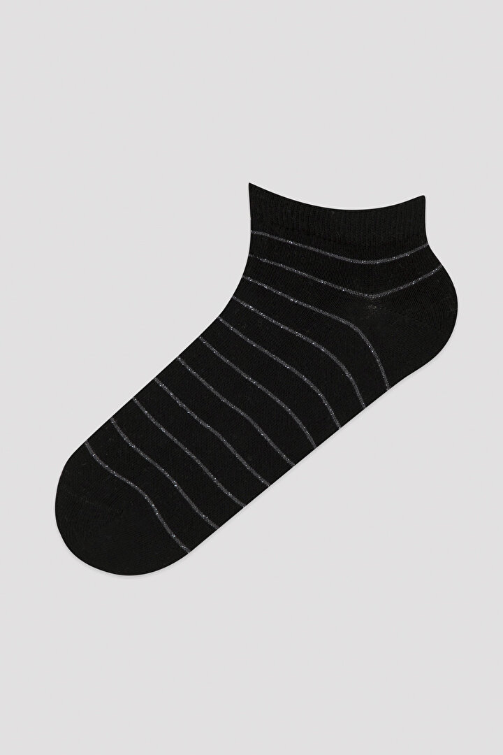 Çok Renkli Simli Çizgili 5'li Soket Çorap - 2