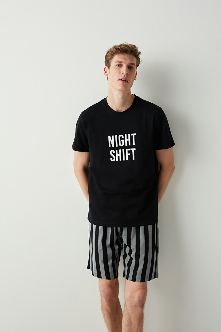 Night Shift Şort Pijama Takımı - 1
