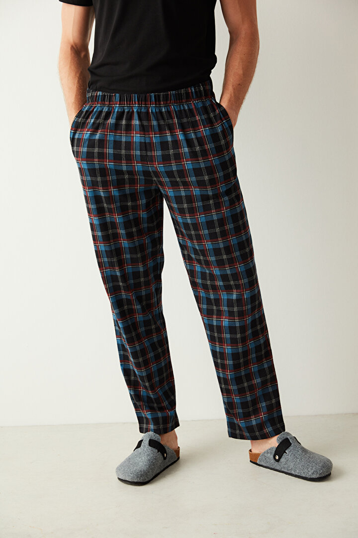 Çok Renkli Erkek Kareli 2li Pantolon Pijama Altı - 1