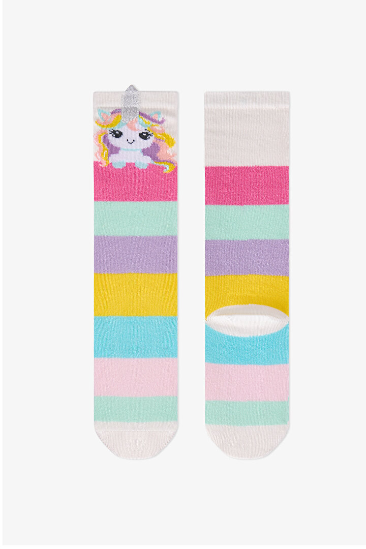 Kız Çocuk Marsmelov Unicorn Fantasy Pamuklu Pantolon Çorap - 1