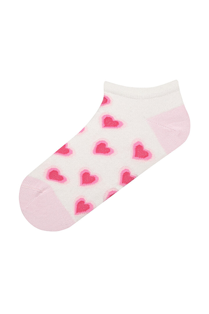 Heart Frill 3in1 Pink Multi Colour Liner Socks - 2