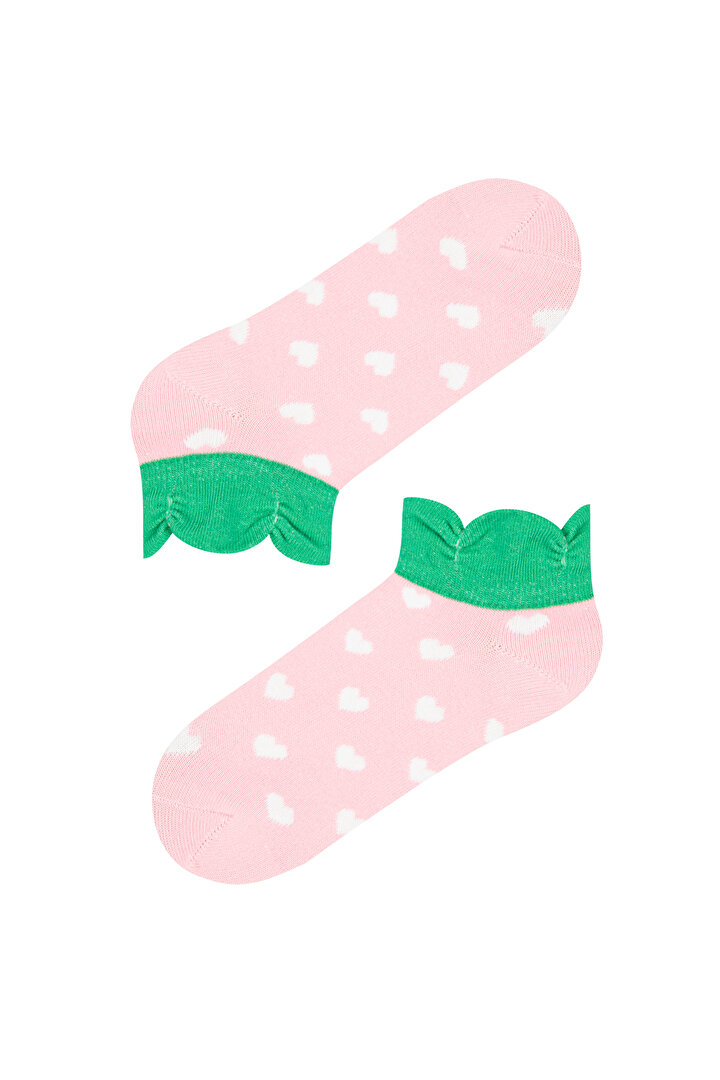 Kız Çocuk G Pink Strawberry Patik Çorap - 1
