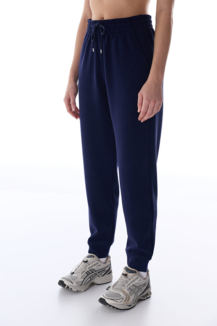 Lacivert Modal Cuff Jogger Pantolon - 1