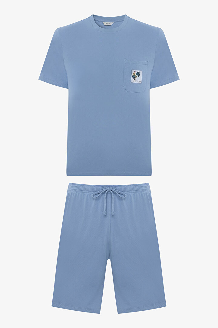 Blue Rooster Blue Short PJ Set - 1