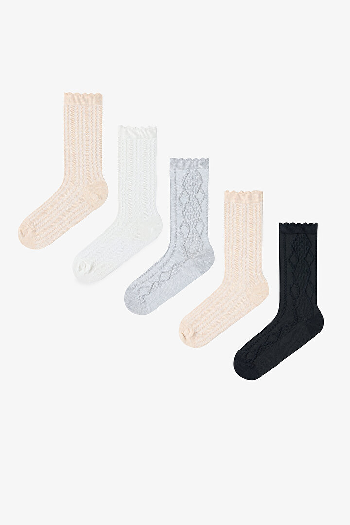 Knit Jacquard 5in1 Socket Socks - 1