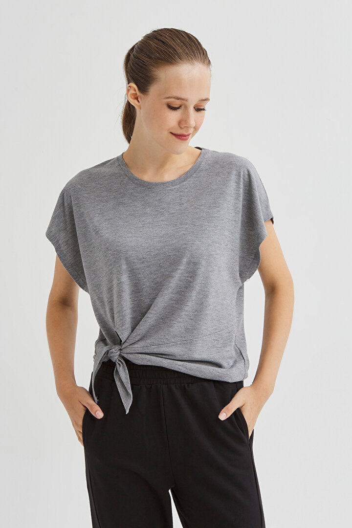 KNOTTED TSHIRT, L, ANTRASIT
