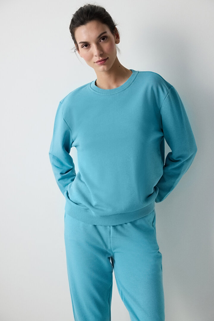 Yeşil Oversize Sweatshirt - 2