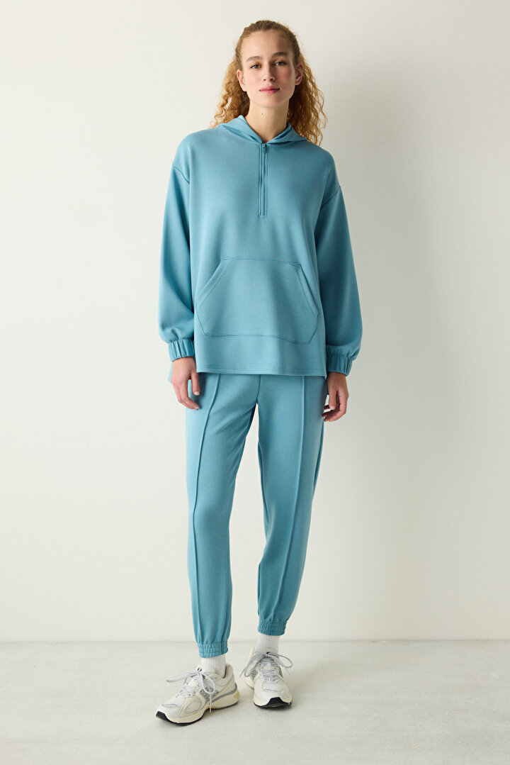 Silky Feel Zipped Sweatshirt - 2