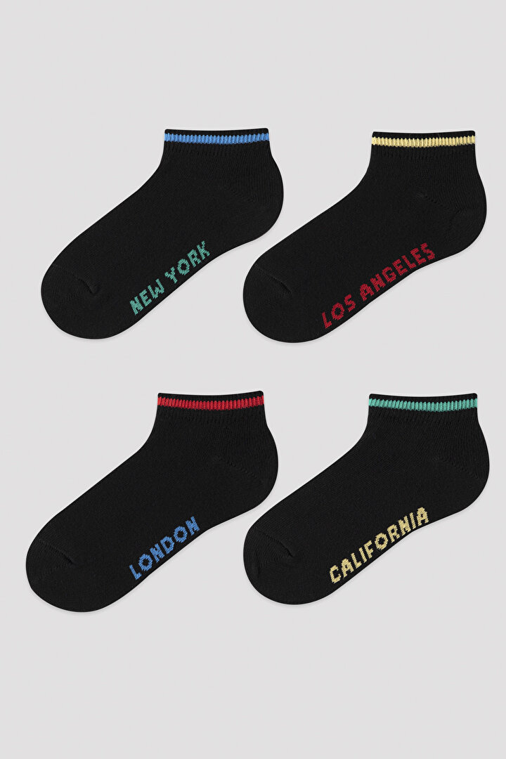 Black Boys Basic Country 4in1 Liner Socks - 1