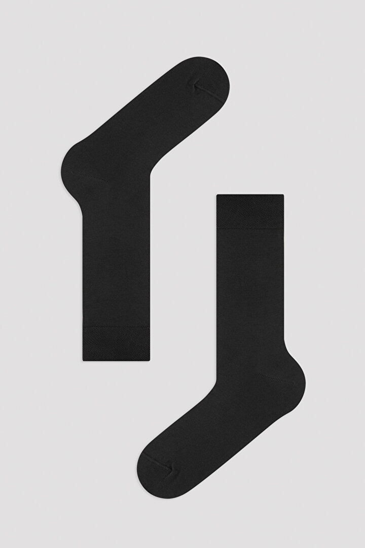 Erkek Merserize Siyah Soket Çorap - 1