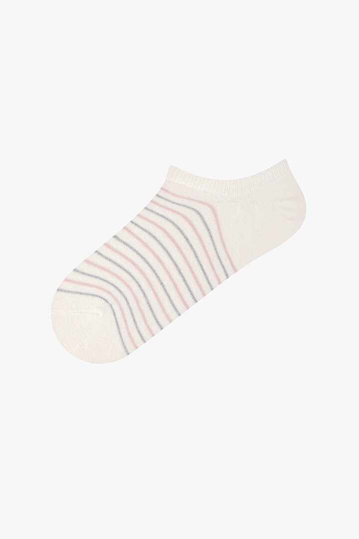 Grey Heart Stripe 5-Pack Sneaker Socks - 2