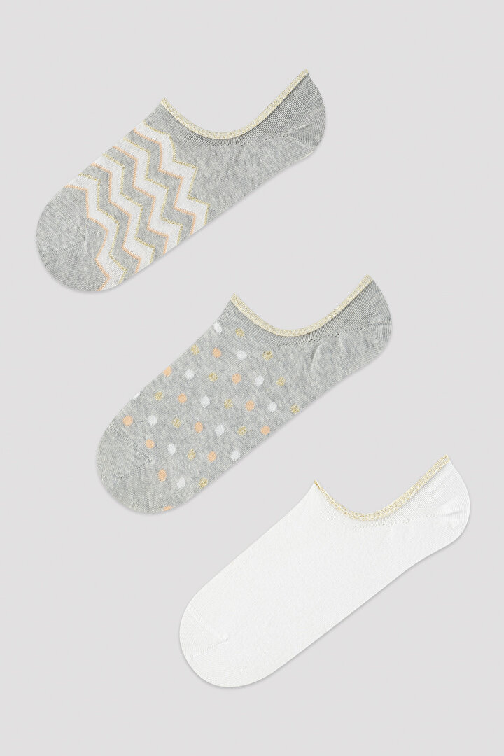 Shiny Detailed 3in1 Sneaker Socks - 1