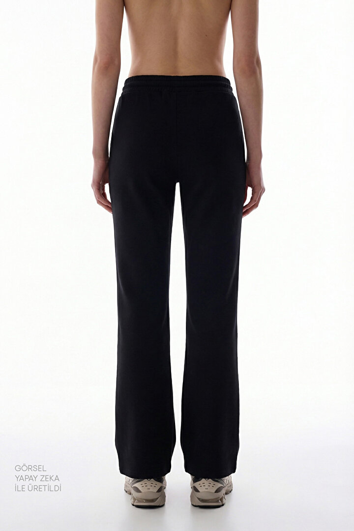 Black High-Waisted Flare Sweatpants - 2