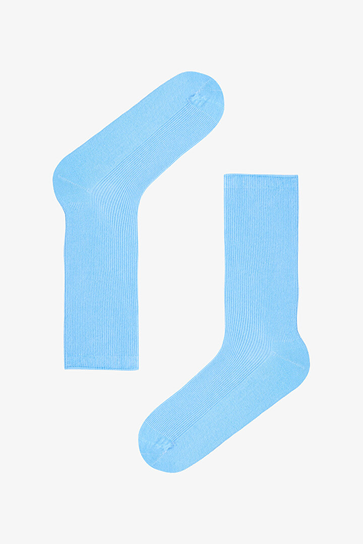 5 Çift Pamuklu Ribli Renkli Soket Çorap - 2