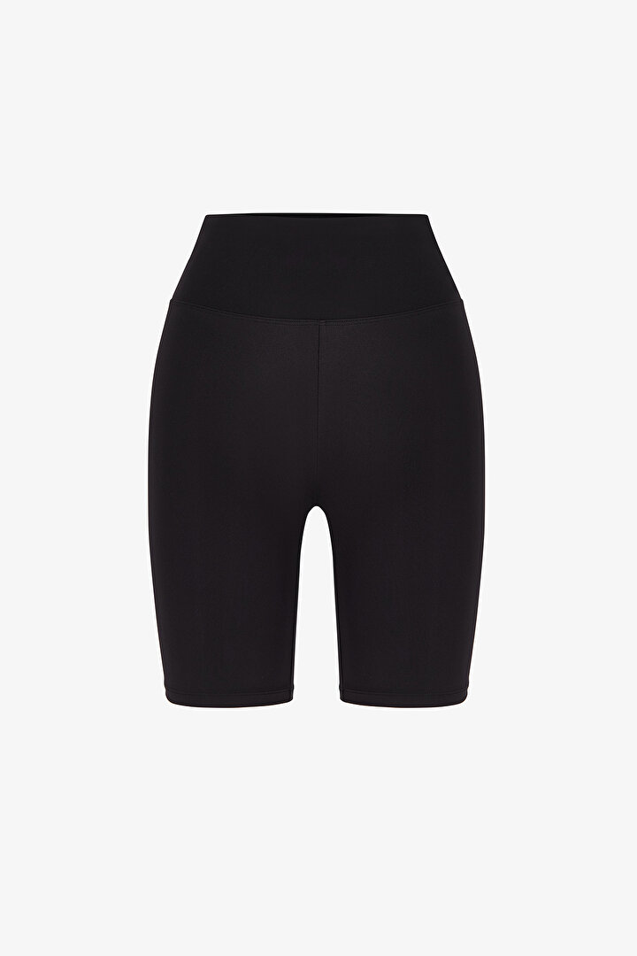 Siyah New Smooth Feel Biker Tayt - 1