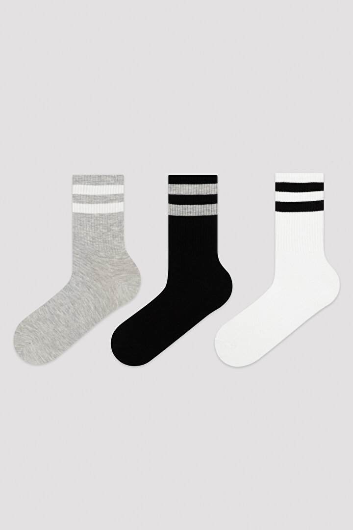 White E. Three Colour 3in1 Soket Socks - 1