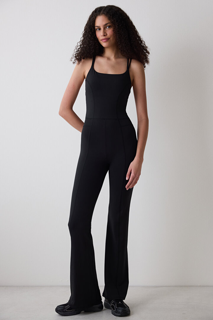 Multi Strap Black Jumpsuit - 1