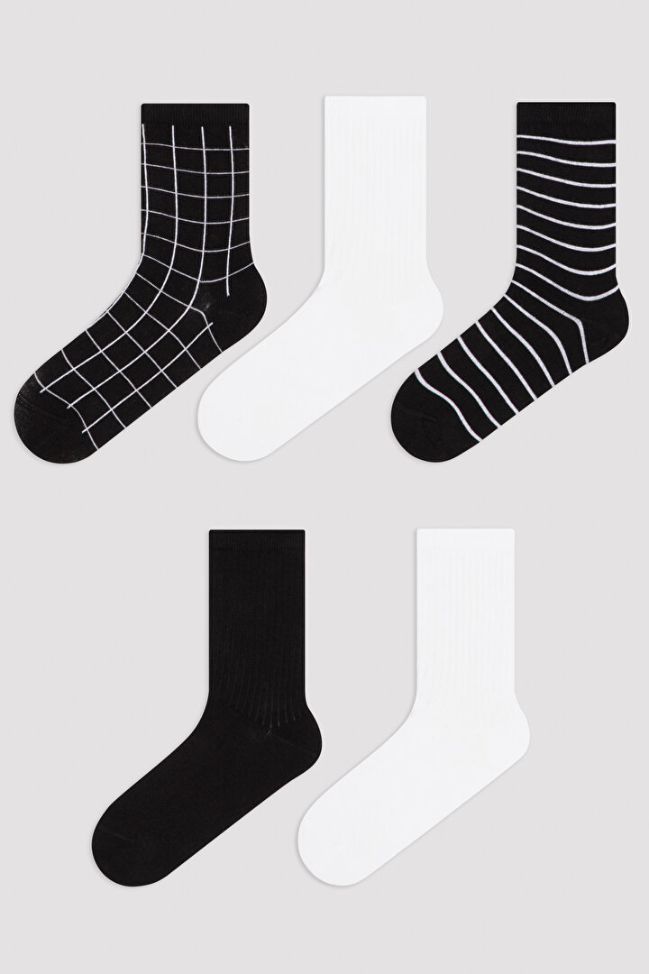 Pop Up Black White 5in1 Socks - 1