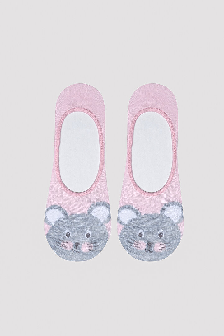 Cute Mouse Pembe 2li Babet Çorabı - 2