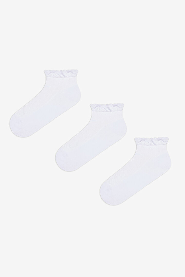 Active Frill Towel 3in1 White Liner Socks - 1