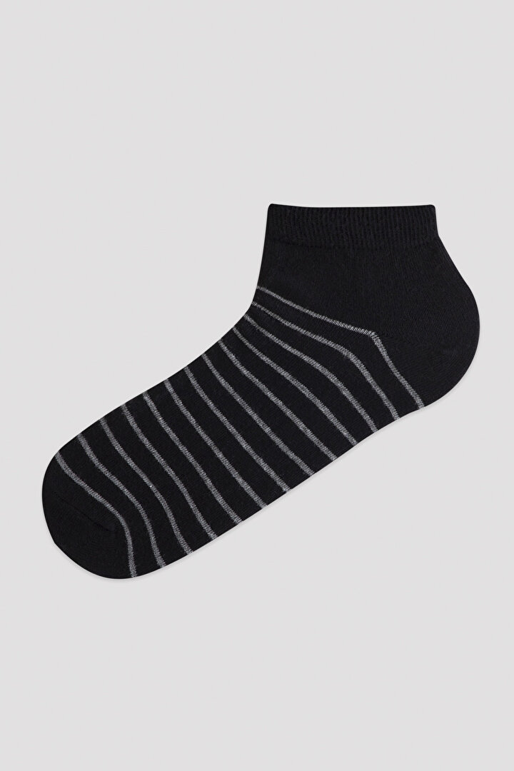 Çok Renkli Erkek Çizgili 5'li Patik Çorap - 2
