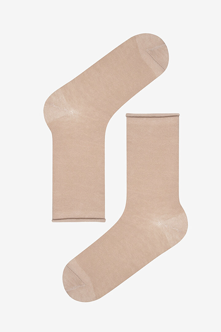 Basic 2in1 Beige Socket Socks - 2