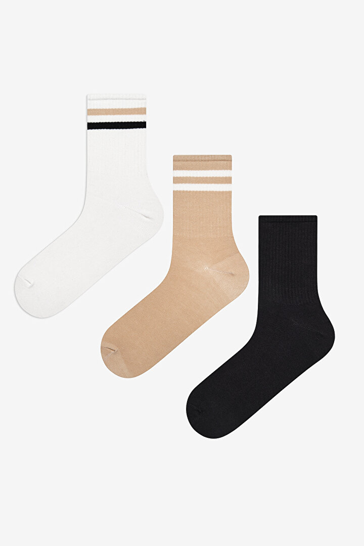 Man Stripe 3in1 Nude Socket Socks - 1