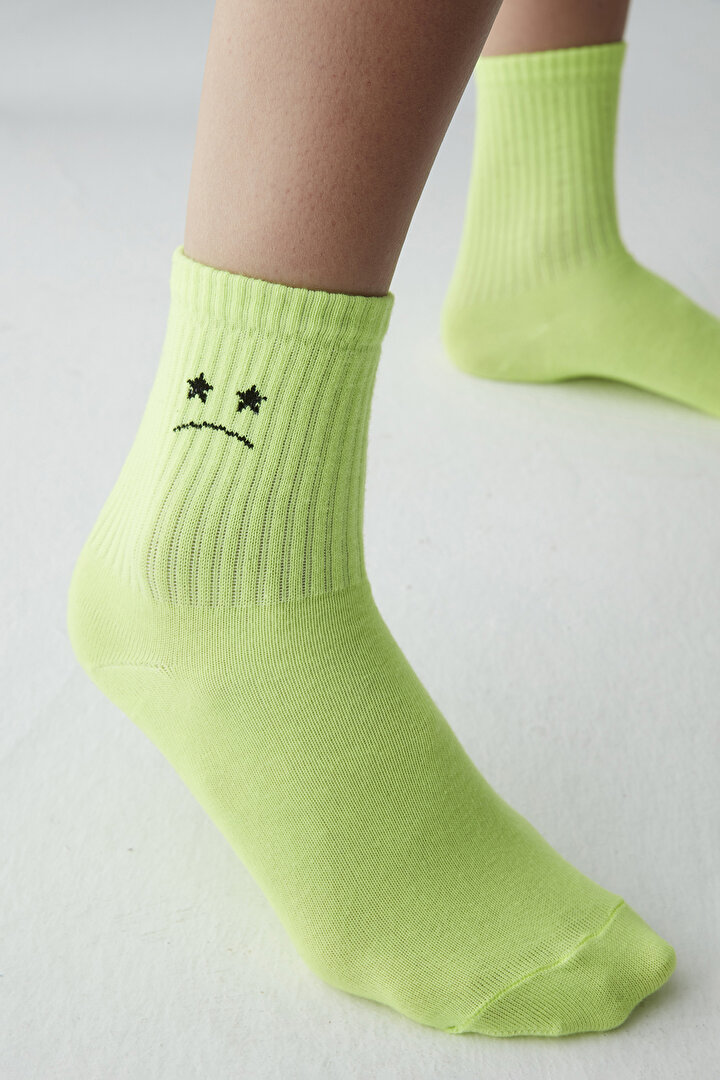 Neon Green Cool Emotion Socks - 1