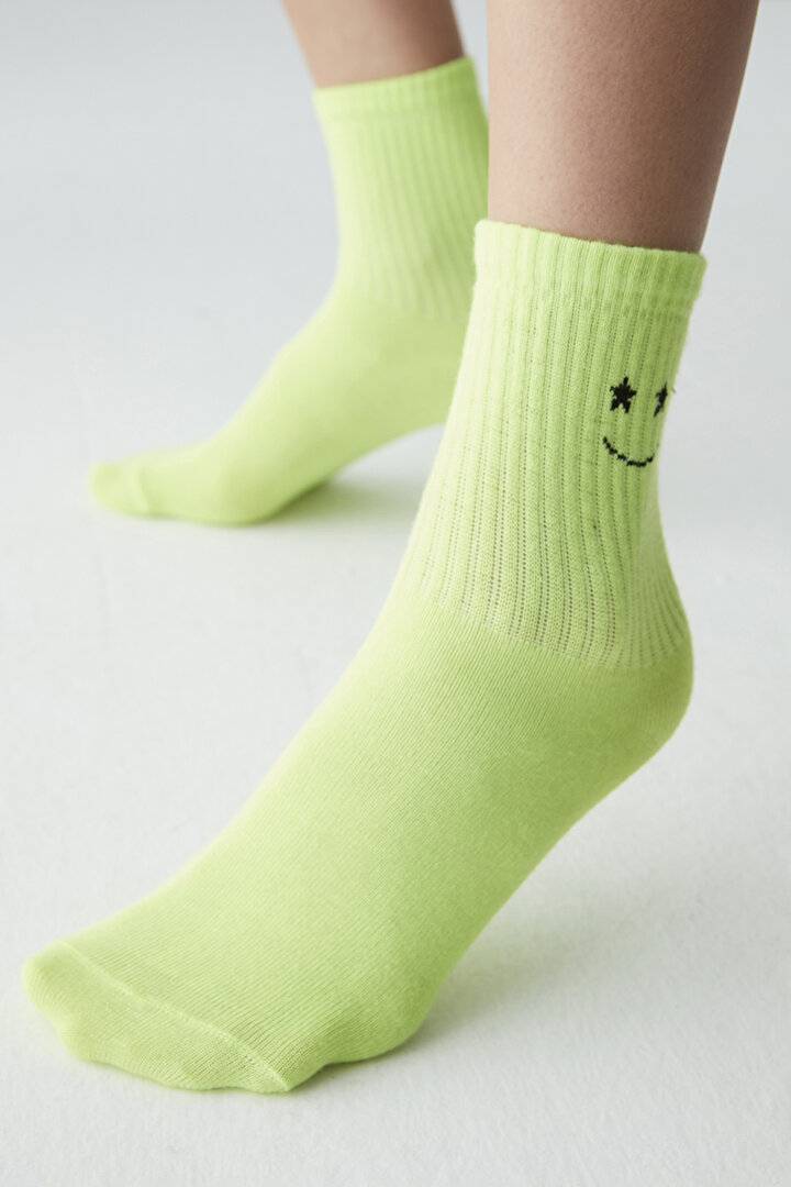 Neon Green Cool Emotion Socks - 2