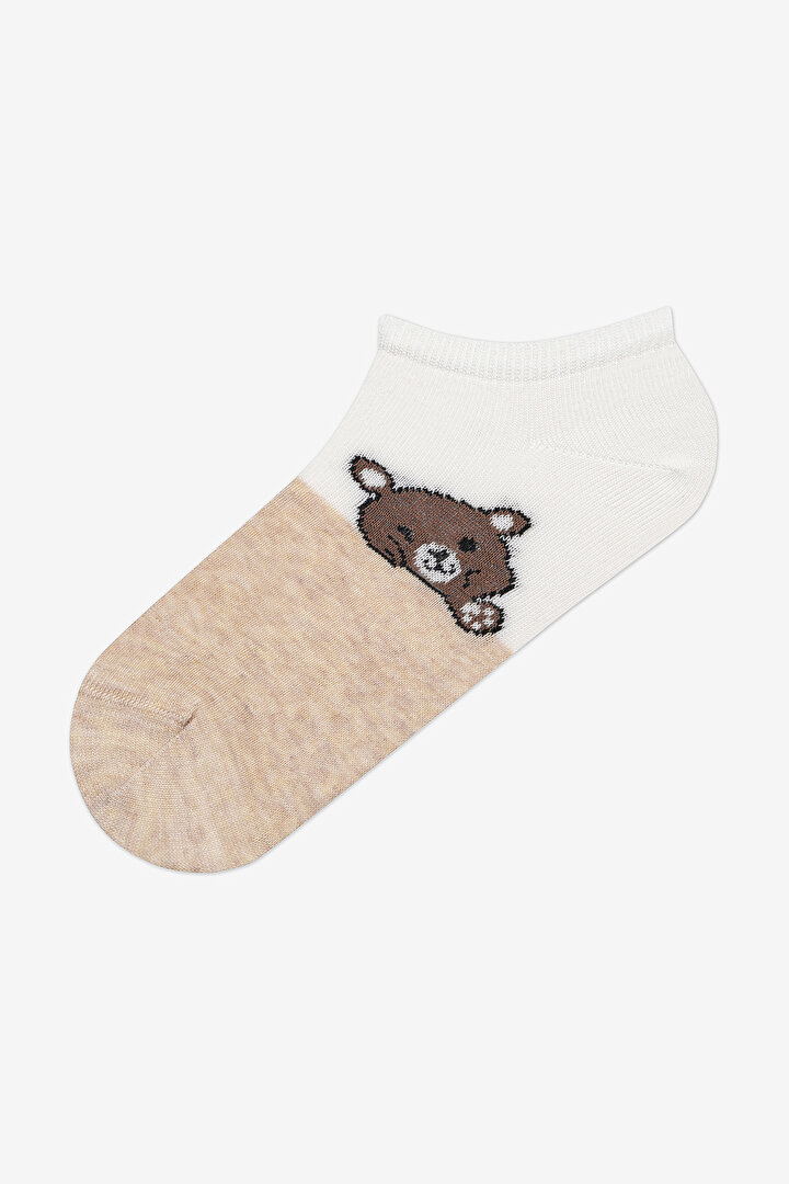 Bear Paw 3in1 Beige Multi Colour Liner Socks - 2