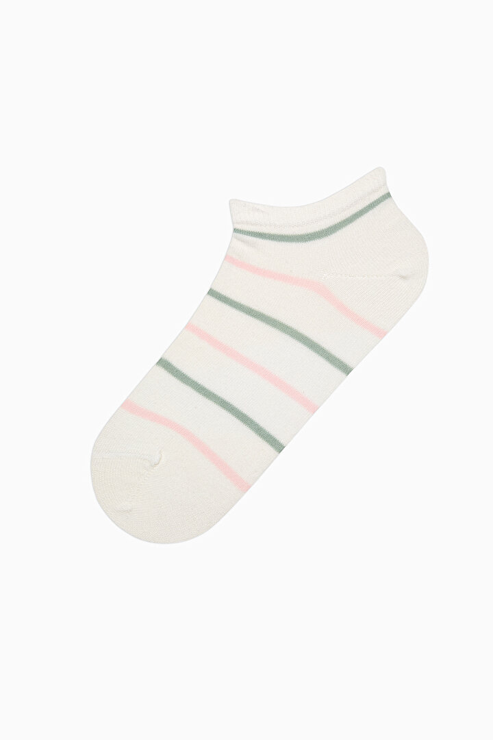 Pastel Colored Pink White 5in1 Liner Socks - 2