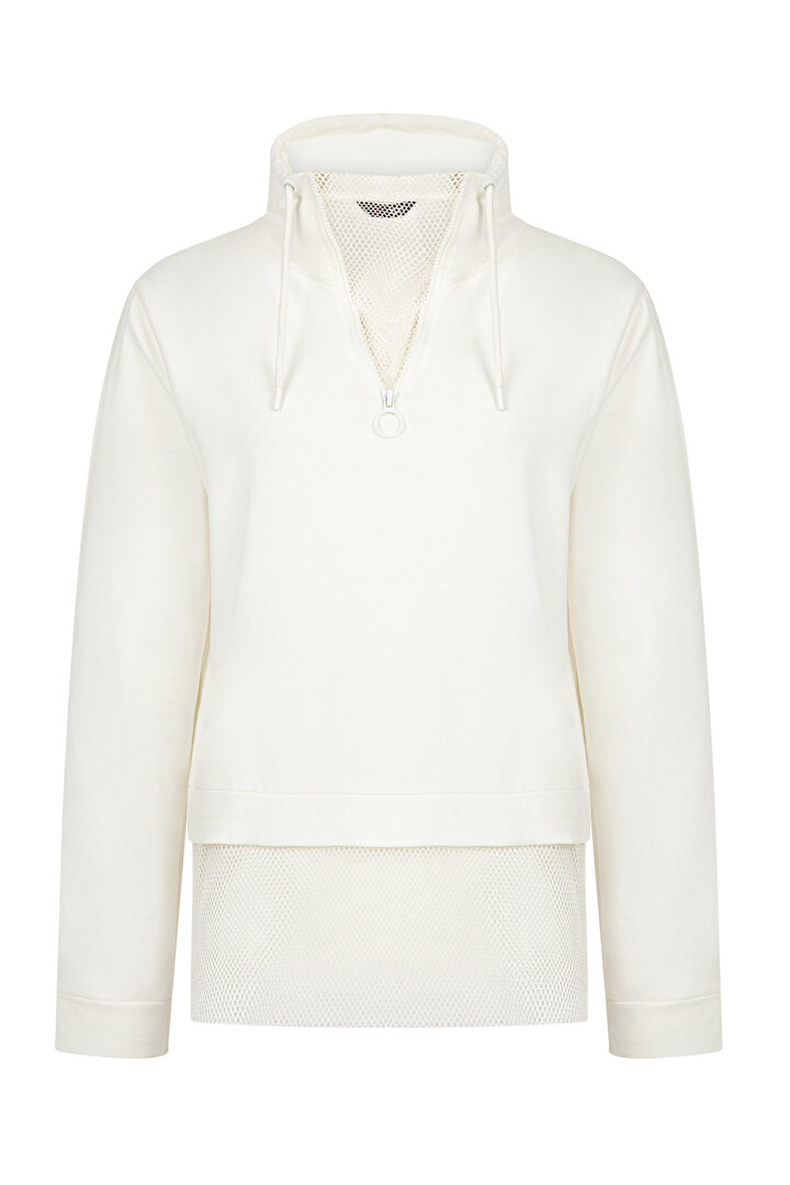 Mesh Detailed Sweatshirt - 1