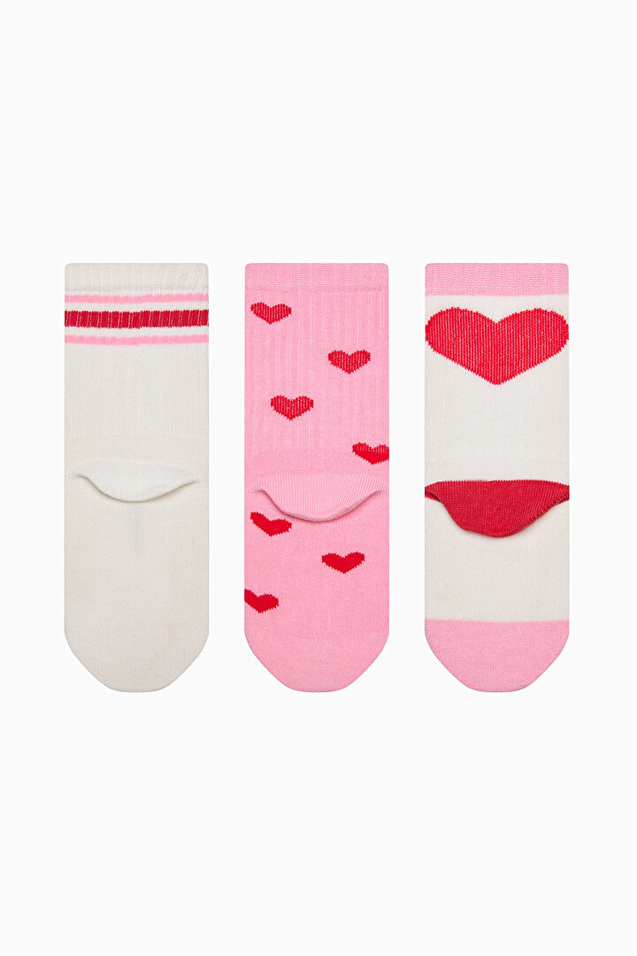 Girls Heart Multi Colour 3in1 Socket Socks - 2