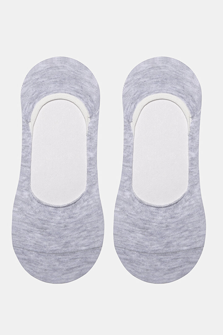 2 Çift Pamuklu Kaydırmaz Topuklu Siyah Babet Çorabı - 1