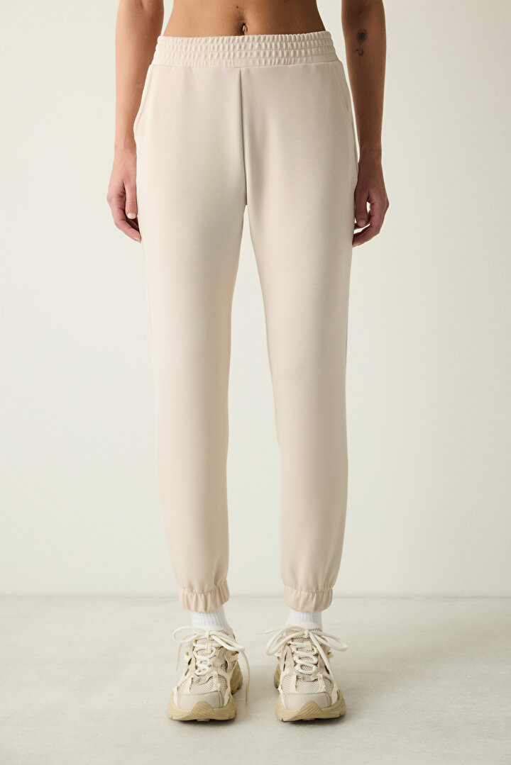 Silky Feel Light Beige Jogger - 2