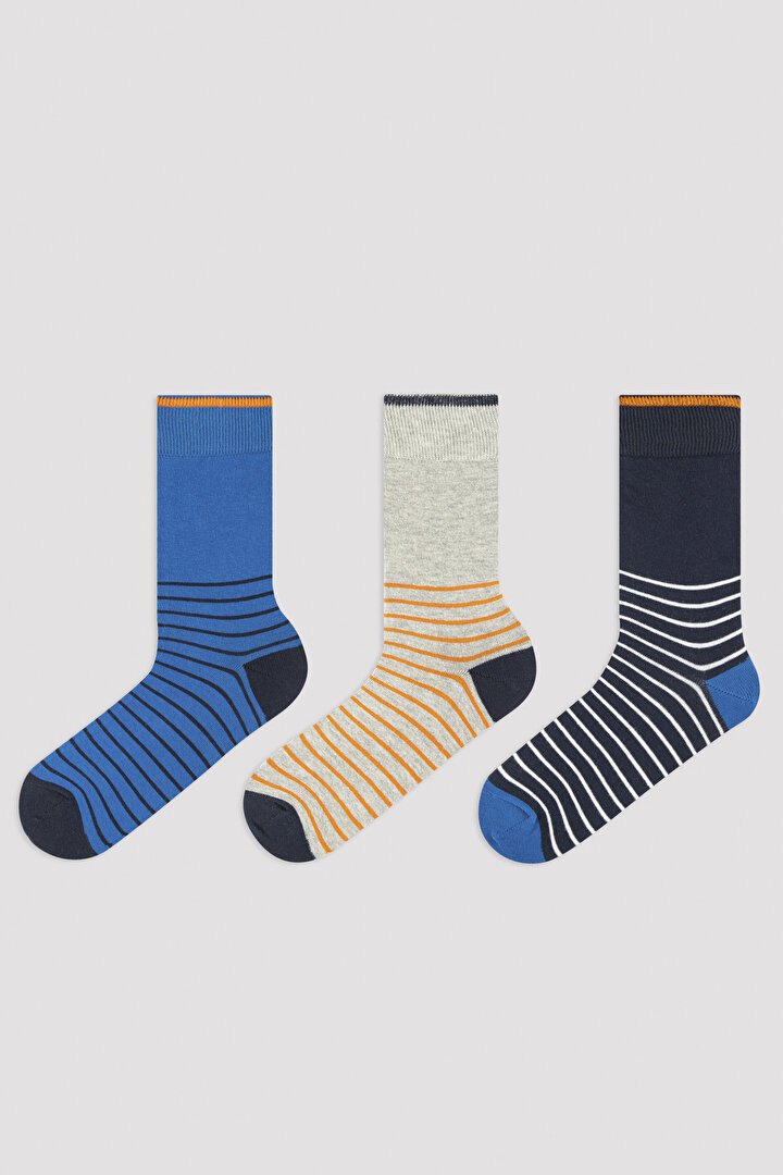 Erkek Çizgili 3lü Soket Çorap PHGZBJHZ23IY-LCG - LACIGRI - Penti